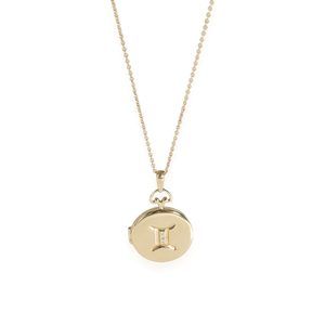 My Story The Zodiac Gemini Locket With Diamond 14K Yellow Gold 0.03 Ctw.